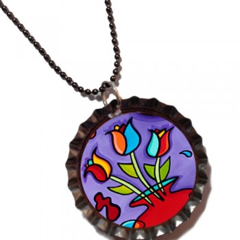 Tulip Fanciful- Bottle Cap Pendant