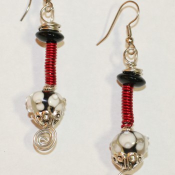 Red Coil Earrings