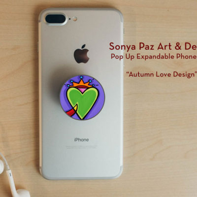 Pop Art Expandable Phone Grip - Autumn Love