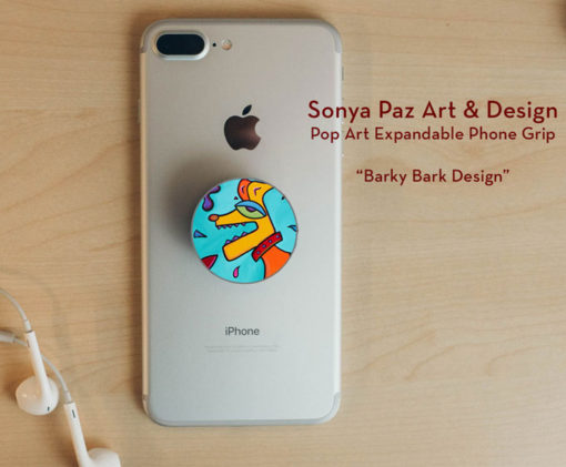 Pop Art Expandable Phone Grip - Barky Bark