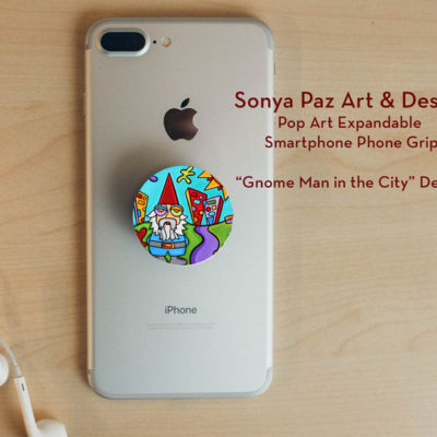 Pop Art Expandable Phone Grip - Gnome Man in the City