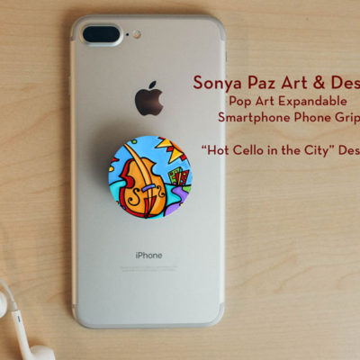 Pop Art Expandable Phone Grip - Hot Cello in the City