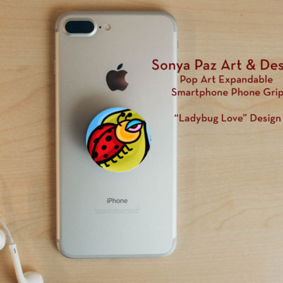 Pop Art Expandable Phone Grip -Ladybug Love