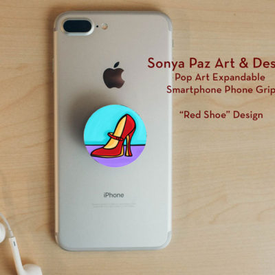 Pop Art Expandable Phone Grip - Red Shoe