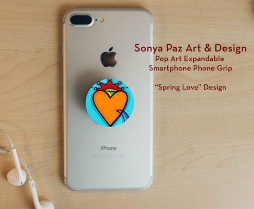 Pop Art Expandable Phone Grip - Spring Love