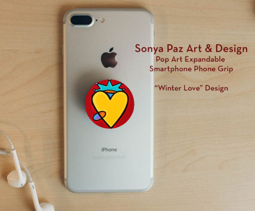 Pop Art Expandable Phone Grip - Winter Love