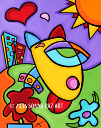 Sonya Paz Art - "Dawg Gone in the City"