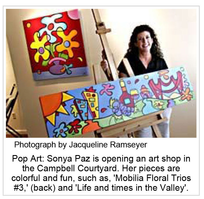Sonya Paz Opens New Pop Art Gallery in Courtyard  in Campbell