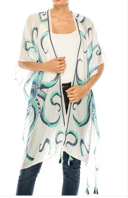 Abstract Art Kimono Cover up - perfect for summer to wear over swimsuit or with casual summer outfit