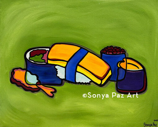 Sushi Edible Art - Original Sonya Paz Painting