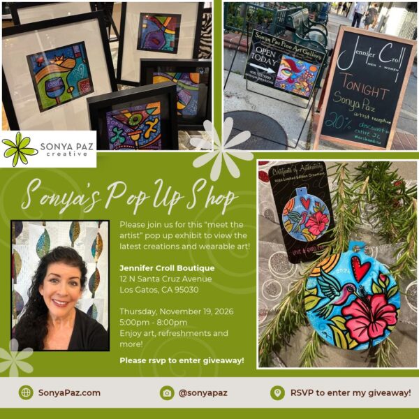 Sonya Paz Pop Up Shop - November 19, 2026